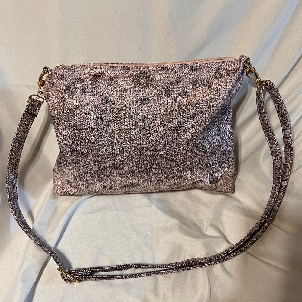 Pink leopard crossbody